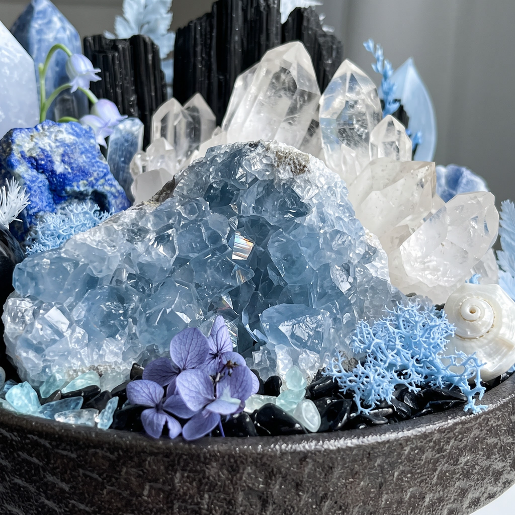 Celestial Blue Crystal Garden Bowl