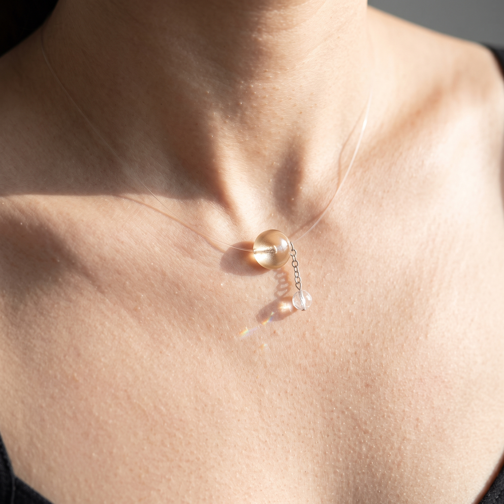 Minimalist Clear Quartz Ball Pendant