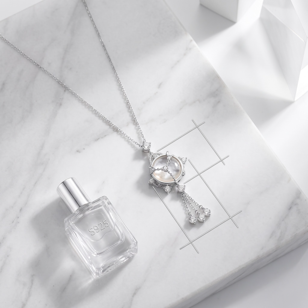 Celestial Lunar Drop Necklace