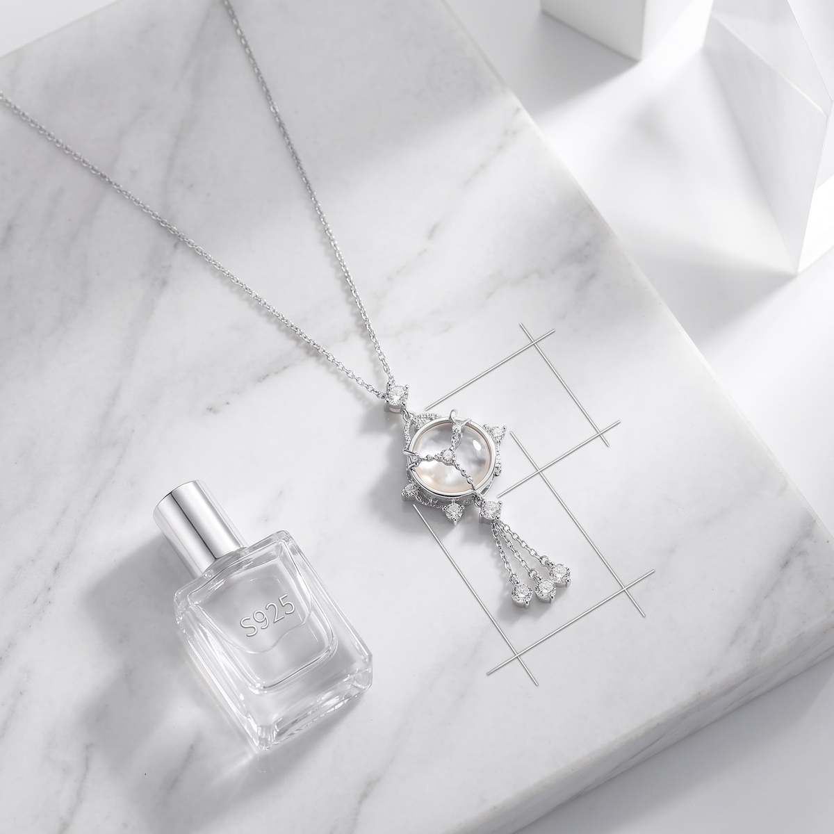 Celestial Lunar Drop Necklace