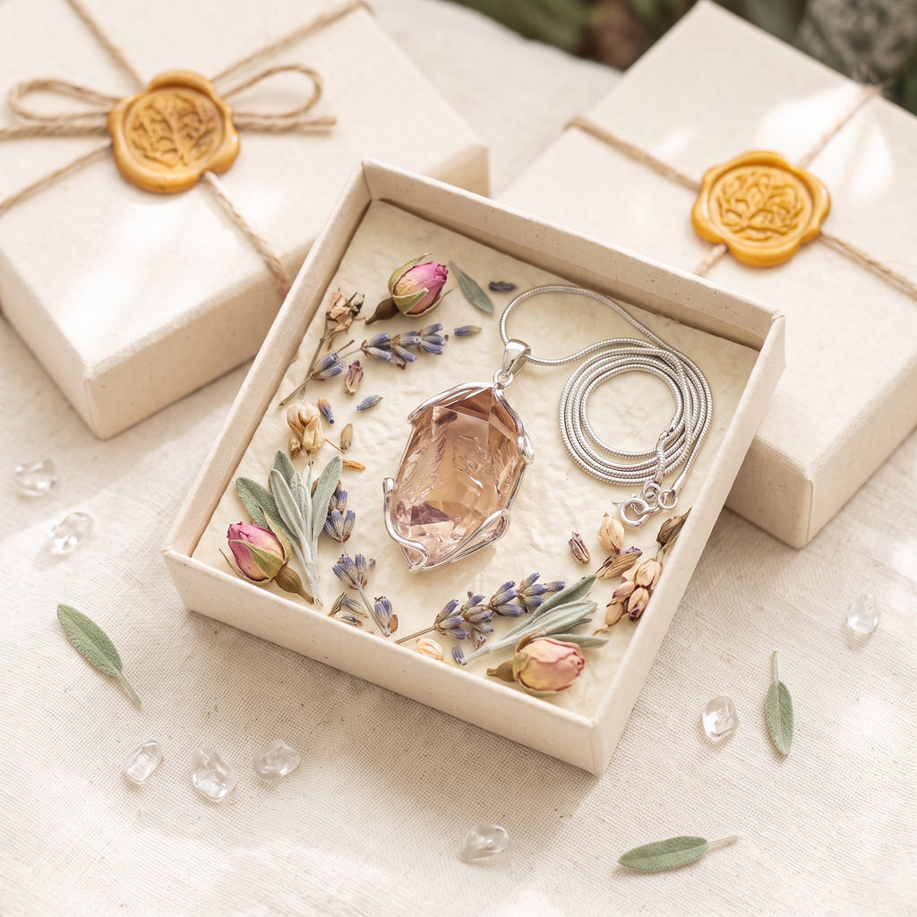 "Forest Whisper" Natural Morganite Pendant